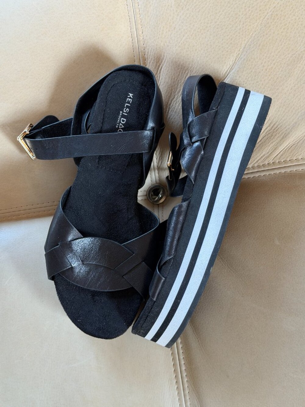Kelsi Dagger | Kova Black Platform Sandals